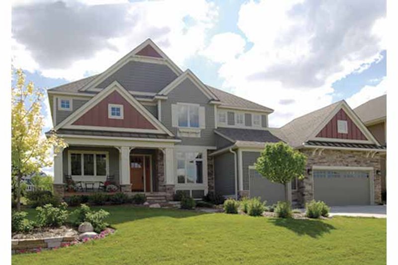 House Blueprint - Exterior - Front Elevation 3 for Craftsman House Plan #320-1006 - 4 bed, 2.5 bath