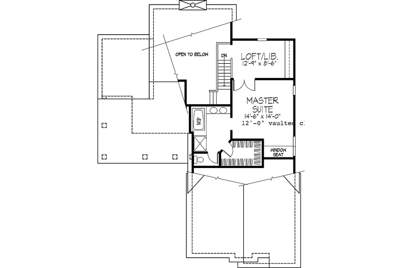 House Design - Floor Plan - Upper Floor for Country House Plan #320-1130 - 3 bed, 2 bath