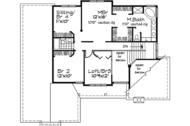 Home Plan - Floor Plan - Upper Floor for European House Plan #320-524 - 3 bed, 2.5 bath