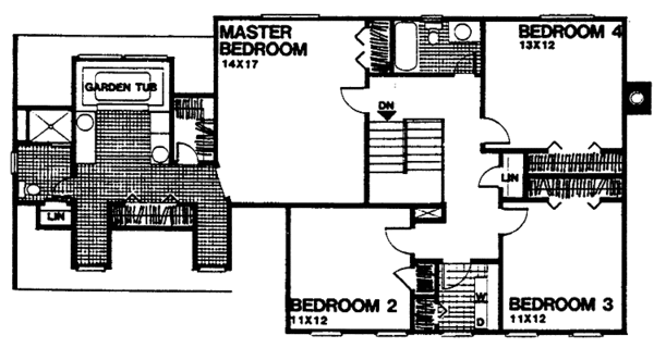 Colonial Floor Plan - Upper Floor Plan #30-275