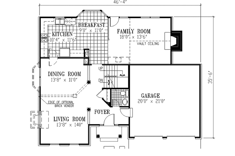 Architectural House Design - Floor Plan - Main Floor for European House Plan #953-99 - 3 bed, 2.5 bath