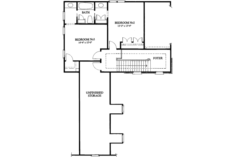 Home Plan - Floor Plan - Upper Floor for Colonial House Plan #429-61 - 3 bed, 2.5 bath