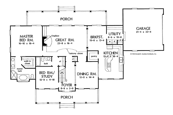 Floor Plan - Main Floor for Country House Plan #929-193 - 4 bed, 3 bath