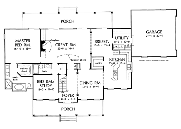 House Plan Design - Country Floor Plan - Main Floor Plan #929-193