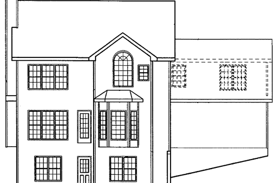 Exterior - Rear Elevation for Classical House Plan #927-72 - 3 bed, 2.5 bath