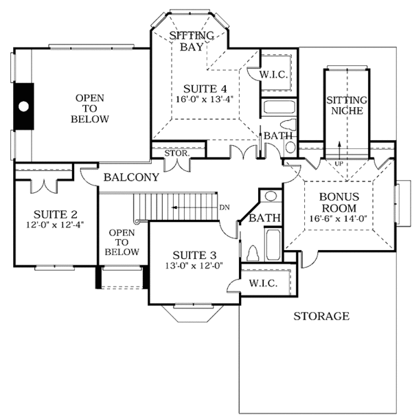 House Plan Design - Traditional Floor Plan - Upper Floor Plan #453-151