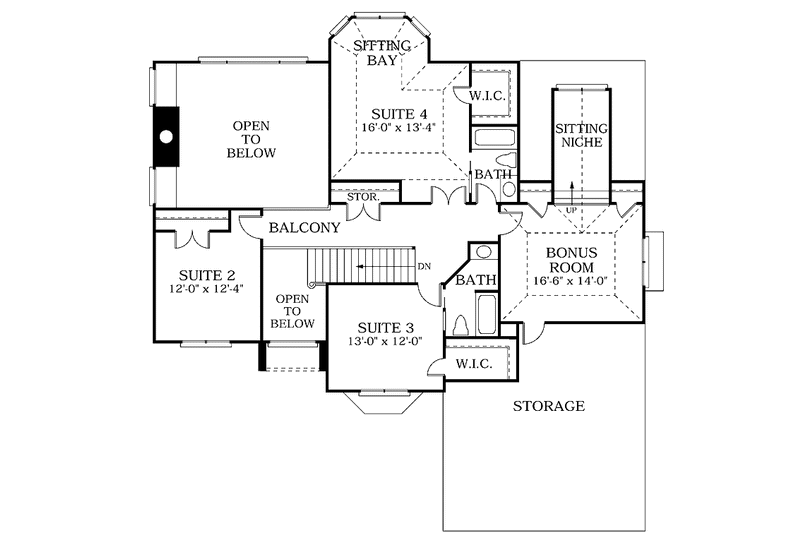 Dream House Plan - Floor Plan - Upper Floor for Traditional House Plan #453-151 - 4 bed, 3.5 bath