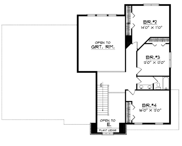House Plan Design - Colonial Floor Plan - Upper Floor Plan #70-1351