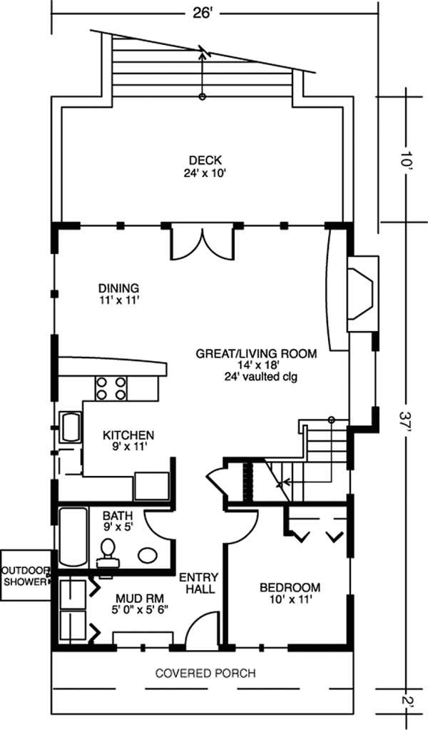 House Design - Craftsman Floor Plan - Main Floor Plan #967-2