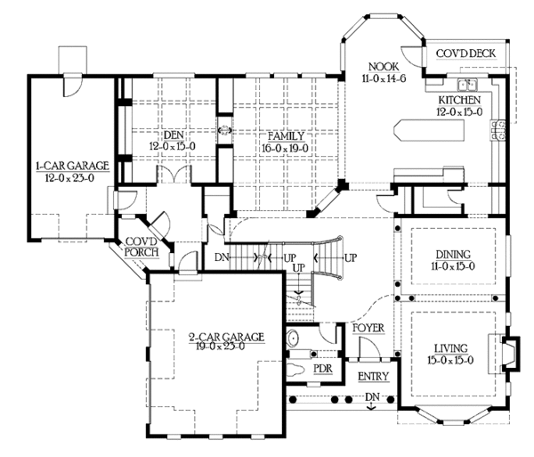 Architectural House Design - Craftsman Floor Plan - Main Floor Plan #132-506