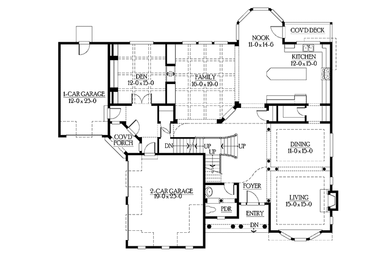 Home Plan - Floor Plan - Main Floor for Craftsman House Plan #132-506 - 6 bed, 5.5 bath