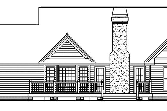 Exterior - Rear Elevation for Country House Plan #929-459 - 3 bed, 2 bath