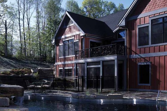 Exterior - Rear Elevation for Craftsman House Plan #928-36 - 4 bed, 3.5 bath