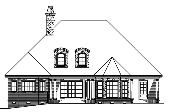 Exterior - Rear Elevation for Ranch House Plan #929-663 - 3 bed, 2 bath