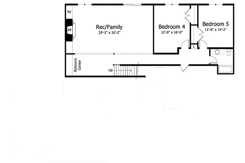 Home Plan - Floor Plan - Lower Floor for European House Plan #51-989 - 5 bed, 3 bath