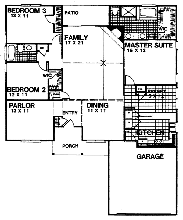 Ranch Floor Plan - Main Floor Plan #30-295