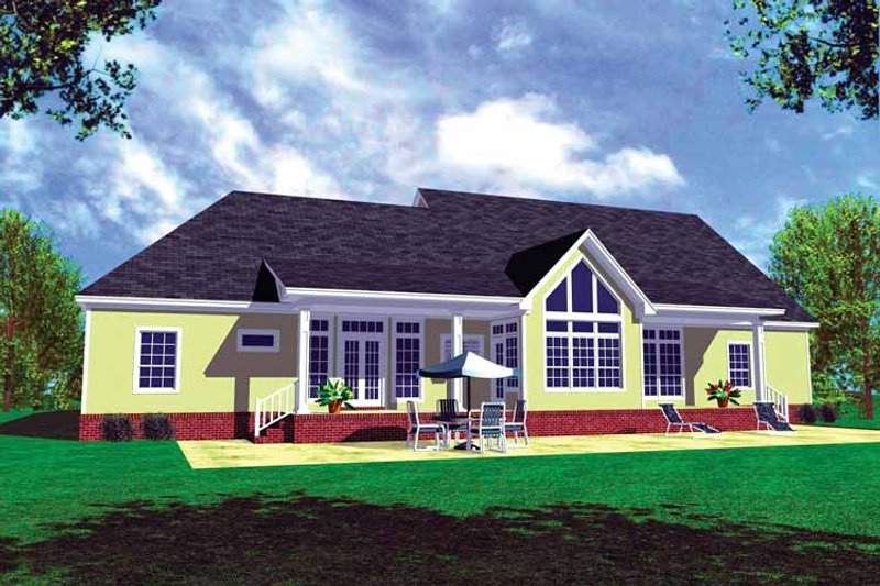 Home Plan - Exterior - Rear Elevation for Country House Plan #21-417 - 3 bed, 3 bath