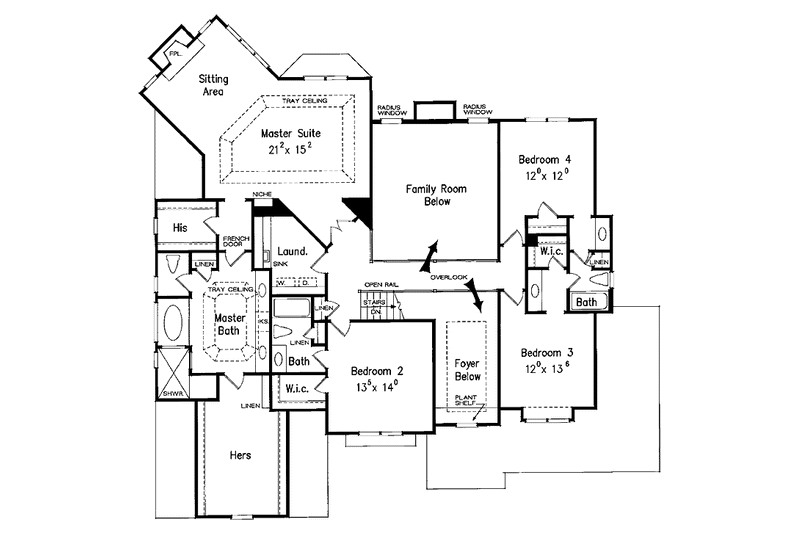 Home Plan - Floor Plan - Upper Floor for Country House Plan #927-641 - 5 bed, 4.5 bath
