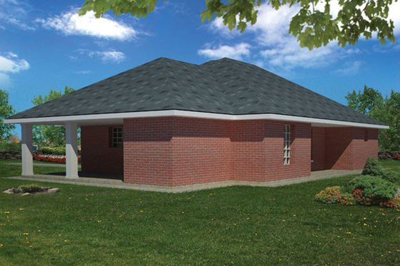 Exterior - Rear Elevation 1 for Ranch House Plan #1061-29 - 3 bed, 2 bath