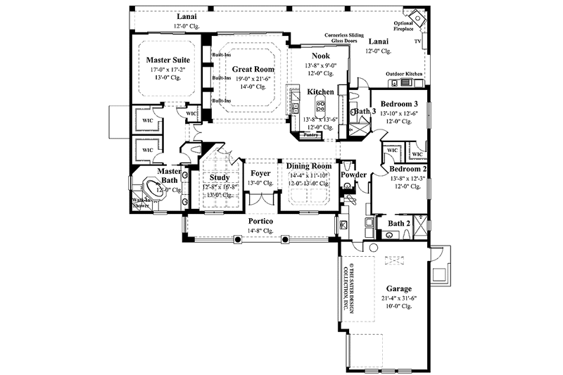 Architectural House Design - Floor Plan - Main Floor for Mediterranean House Plan #930-324 - 3 bed, 3.5 bath