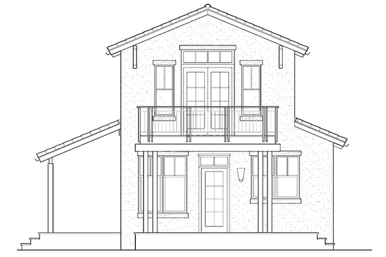 Exterior - Rear Elevation for Country House Plan #1042-3 - 2 bed, 1 bath