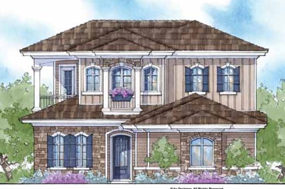 Exterior - Front Elevation 3 for Country House Plan #938-15 - 4 bed, 4.5 bath