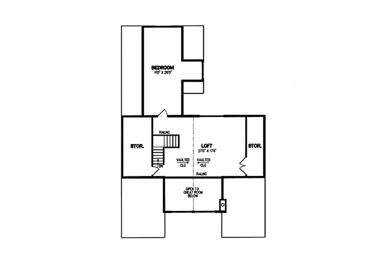 Home Plan - Floor Plan - Upper Floor for Prairie House Plan #984-3 - 2 bed, 1 bath