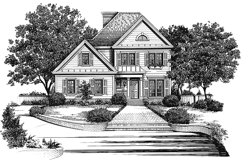 Home Plan - Colonial Exterior - Front Elevation Plan #429-121