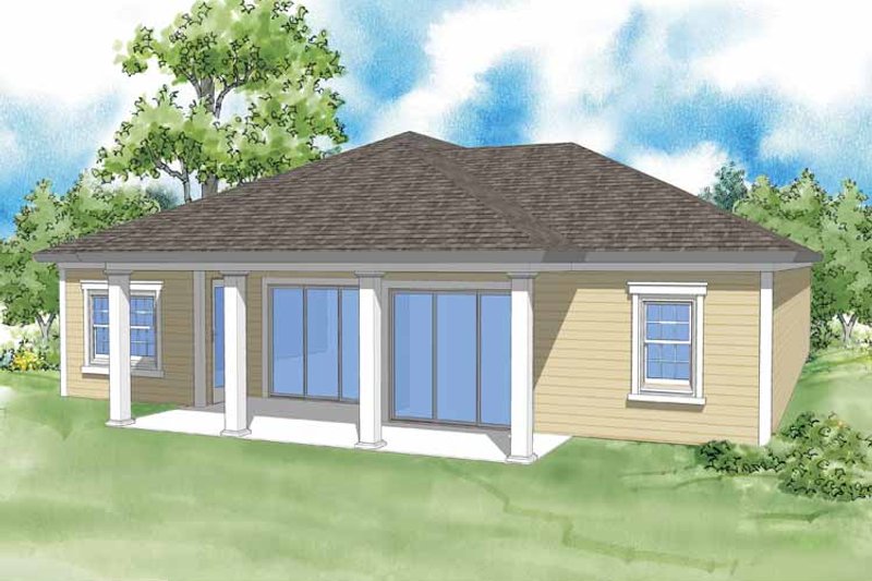 Home Plan - Exterior - Rear Elevation 1 for Country House Plan #930-368 - 3 bed, 2 bath