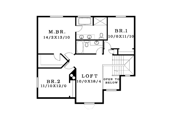 Craftsman Floor Plan - Upper Floor Plan #943-23