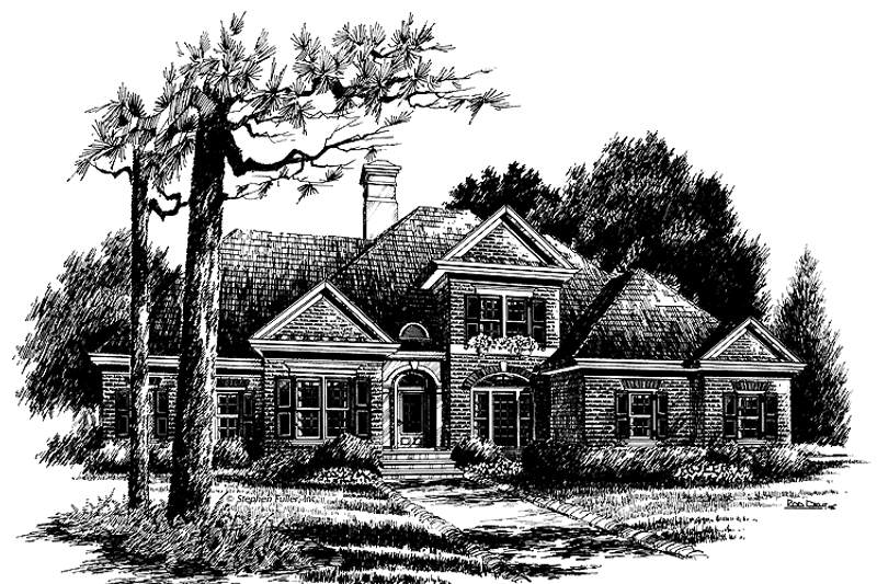 Home Plan - Exterior - Front Elevation 3 for Colonial House Plan #429-293 - 4 bed, 3.5 bath