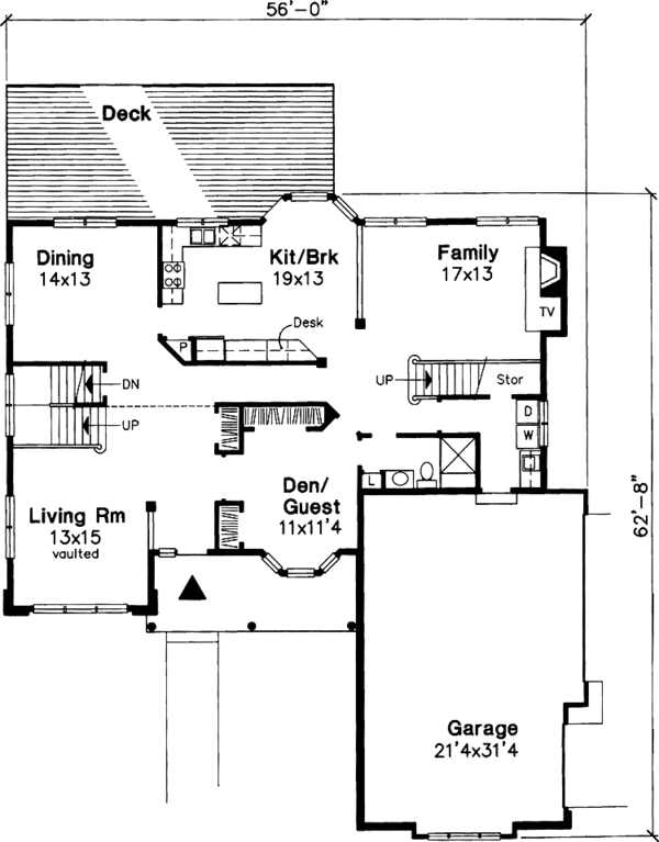 House Plan Design - Traditional Floor Plan - Main Floor Plan #320-638