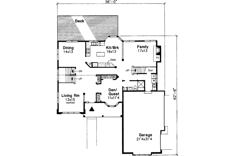 Home Plan - Floor Plan - Main Floor for Traditional House Plan #320-638 - 4 bed, 3 bath