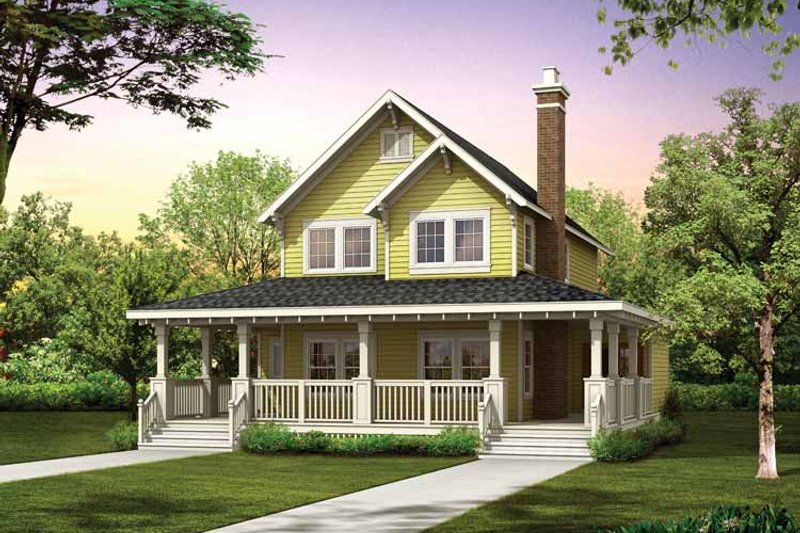 Dream House Plan - Victorian Exterior - Front Elevation Plan #47-1021