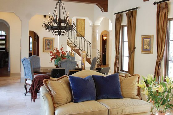 Interior - Family Room for Mediterranean House Plan #1058-15 - 3 bed, 3 bath