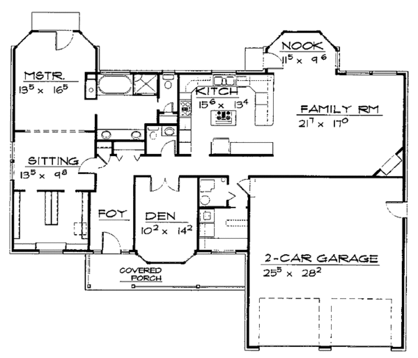 Home Plan - Country Floor Plan - Main Floor Plan #308-278
