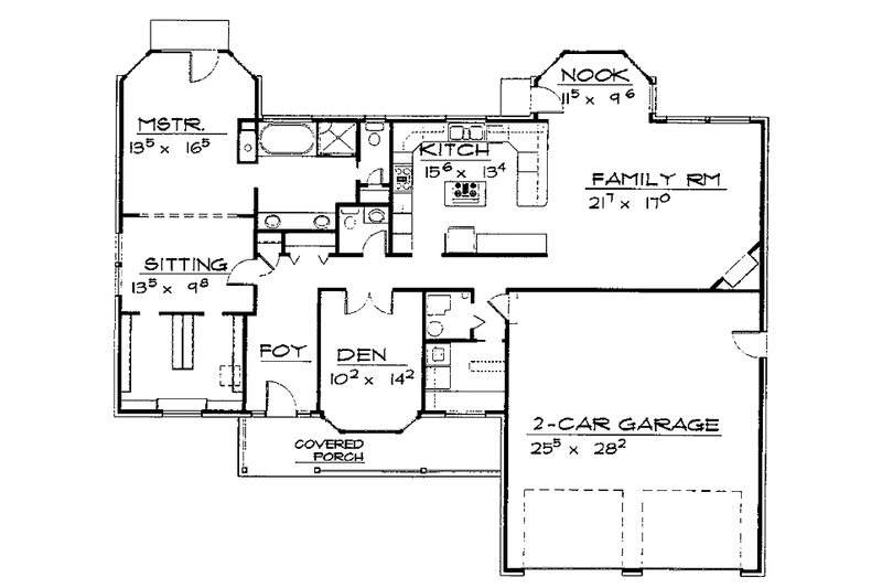 Home Plan - Floor Plan - Main Floor for Country House Plan #308-278 - 2 bed, 2.5 bath