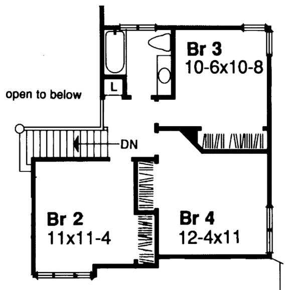 Architectural House Design - European Floor Plan - Upper Floor Plan #320-738