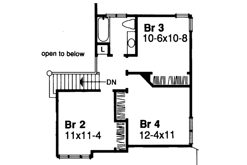 Home Plan - Floor Plan - Upper Floor for European House Plan #320-738 - 4 bed, 2.5 bath