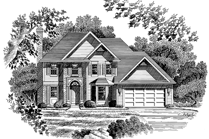 Architectural House Design - Colonial Exterior - Front Elevation Plan #316-167
