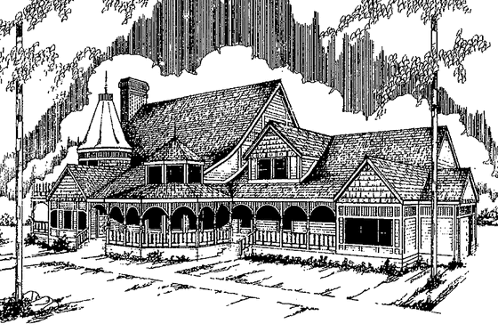 Exterior - Front Elevation 3 for Victorian House Plan #60-794 - 5 bed, 3 bath