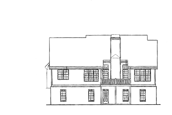 Exterior - Rear Elevation for European House Plan #927-350 - 3 bed, 2.5 bath