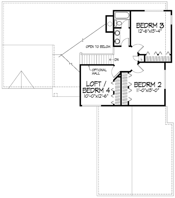 Dream House Plan - Prairie Floor Plan - Upper Floor Plan #320-1096
