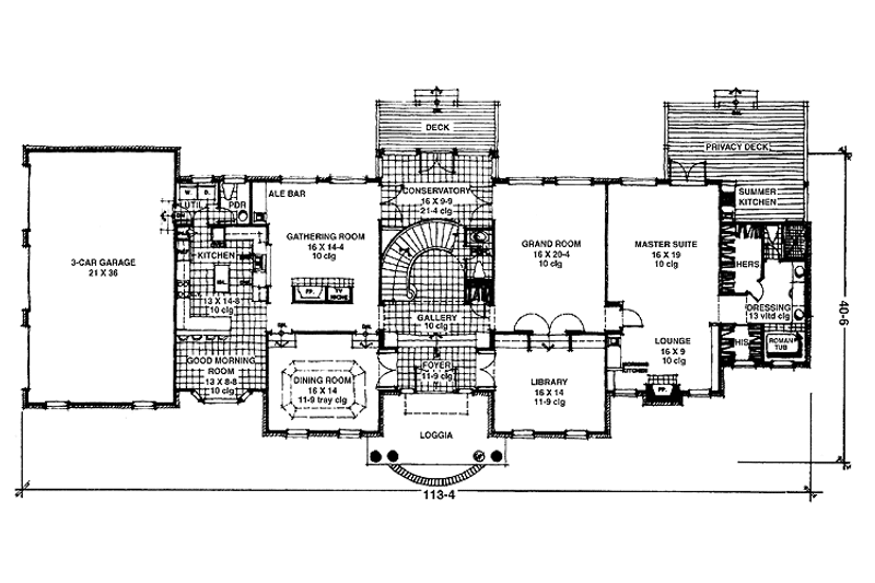Home Plan - Floor Plan - Main Floor for Southern House Plan #1007-57 - 5 bed, 3 bath