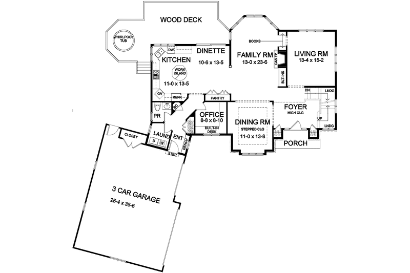 Dream House Plan - Floor Plan - Main Floor for Country House Plan #328-424 - 4 bed, 3.5 bath