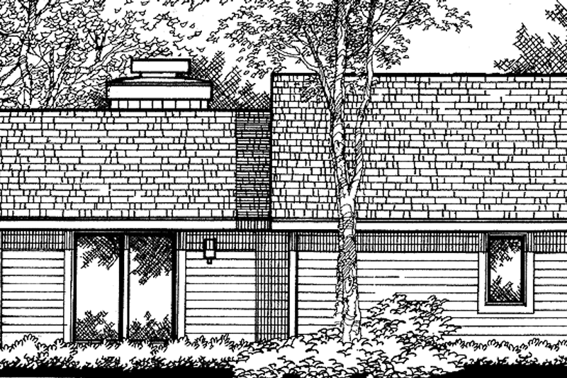 Home Plan - Exterior - Rear Elevation for Ranch House Plan #320-853 - 2 bed, 1 bath