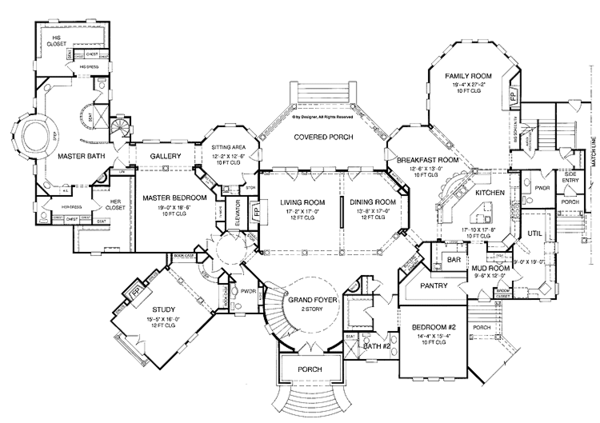 House Blueprint - European Floor Plan - Main Floor Plan #952-208