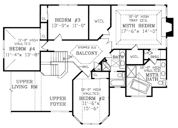 House Plan Design - Traditional Floor Plan - Upper Floor Plan #314-191