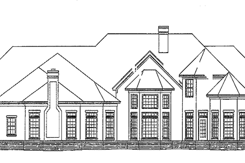 Home Plan - Exterior - Rear Elevation for Adobe / Southwestern House Plan #952-177 - 4 bed, 3.5 bath