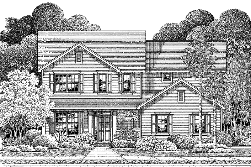 House Blueprint - Exterior - Front Elevation 3 for Colonial House Plan #999-78 - 3 bed, 2.5 bath